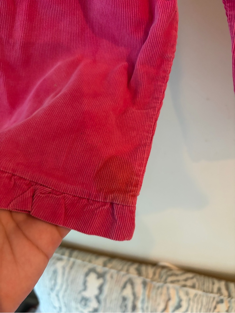 Girls Pink Ribbed Ruffle Hem Pants - Picture 4 of 6
